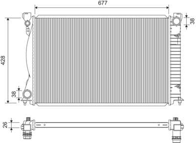 Radiador, refrigeración del motor VALEO 735031