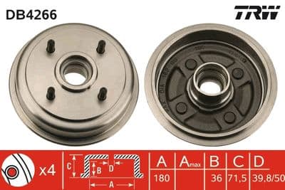 Tambor de freno TRW DB4266