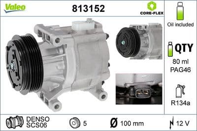 Compresor, aire acondicionado VALEO 813152