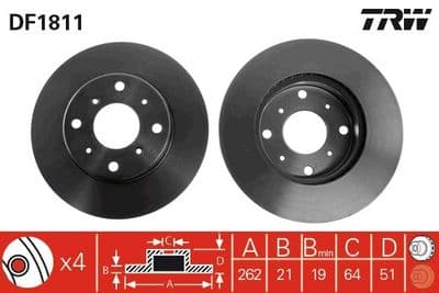 Disco de freno TRW DF1811