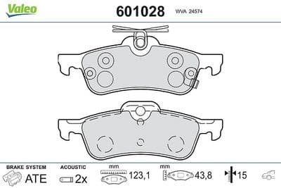 Juego de balatas de freno VALEO 601028