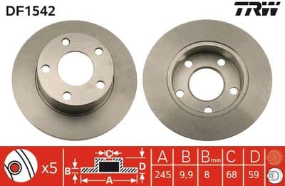 Disco de freno TRW DF1542