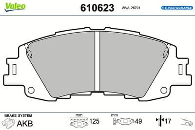 Juego de balatas de freno VALEO 610623