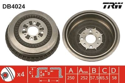 Tambor de freno TRW DB4024