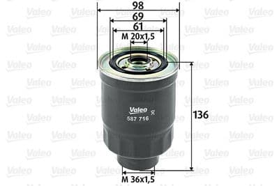 Filtro combustible VALEO 587716