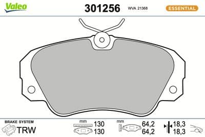 Juego de balatas de freno VALEO 301256