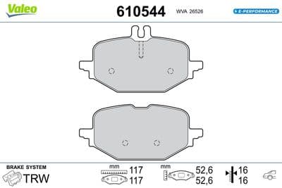 Juego de balatas de freno VALEO 610544