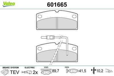 Juego de balatas de freno VALEO 601665