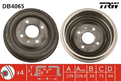 Tambor de freno TRW DB4065