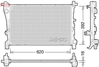 Radiador, refrigeración del motor DENSO DRM09166