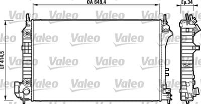 Radiador, refrigeración del motor VALEO 732878