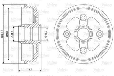 Tambor de freno VALEO 237067