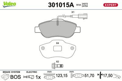 Juego de balatas de freno VALEO 301015A