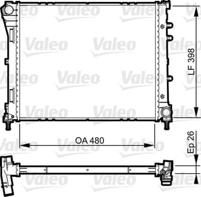 Radiador, refrigeración del motor VALEO 735273