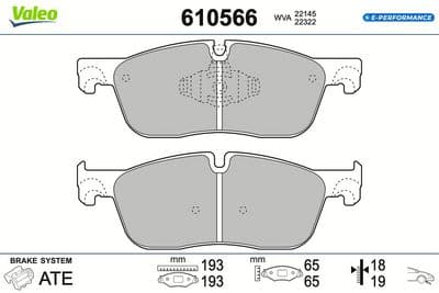 Juego de balatas de freno VALEO 610566