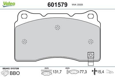 Juego de balatas de freno VALEO 601579