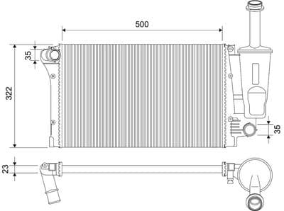 Radiador, refrigeración del motor VALEO 701886