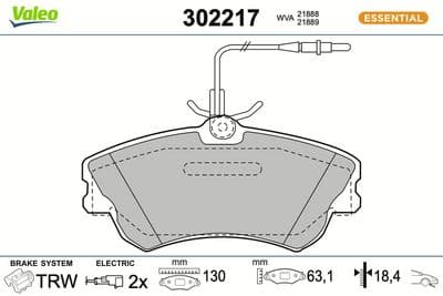 Juego de balatas de freno VALEO 302217