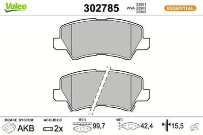 Juego de balatas de freno VALEO 302785