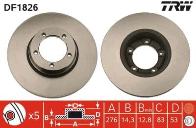 Disco de freno TRW DF1826