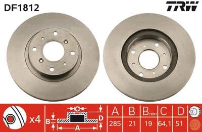 Disco de freno TRW DF1812