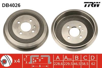 Tambor de freno TRW DB4026