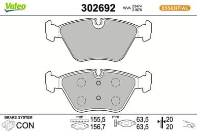 Juego de balatas de freno VALEO 302692