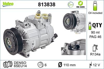 Compresor, aire acondicionado VALEO 813838