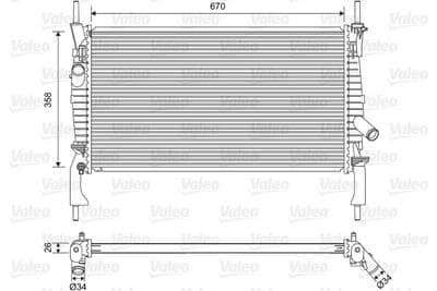 Radiador, refrigeración del motor VALEO 701606