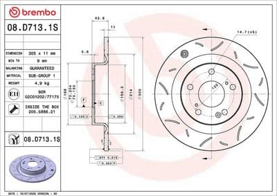 Disco de freno BREMBO 08.D713.1S