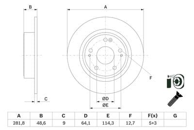 Disco de freno BOSCH 0 986 479 F76
