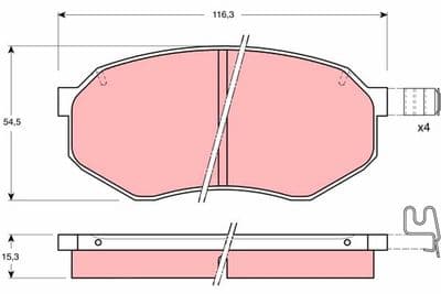 Juego de balatas de freno TRW GDB1026