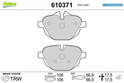 Juego de balatas de freno VALEO 610371