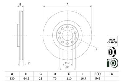 Disco de freno BOSCH 0 986 479 E88