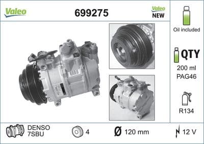 Compresor, aire acondicionado VALEO 699275