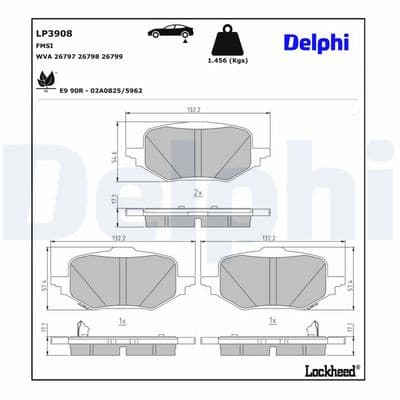 Juego de balatas de freno DELPHI LP3908
