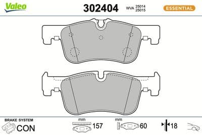 Juego de balatas de freno VALEO 302404