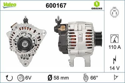 Alternador VALEO 600167