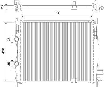 Radiador, refrigeración del motor VALEO 701113