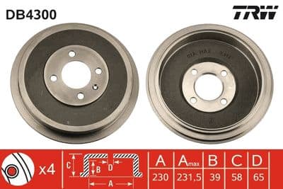 Tambor de freno TRW DB4300