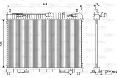 Radiador, refrigeración del motor VALEO 701603