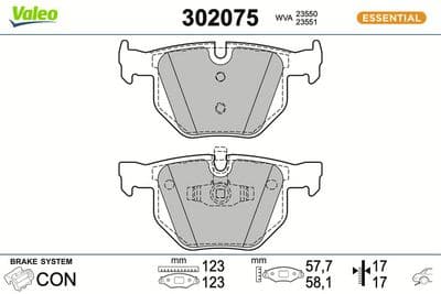 Juego de balatas de freno VALEO 302075