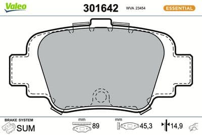 Juego de balatas de freno VALEO 301642