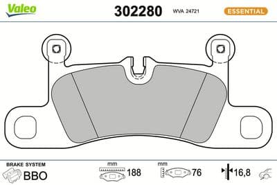 Juego de balatas de freno VALEO 302280