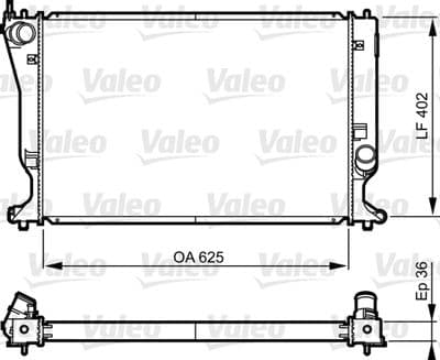 Radiador, refrigeración del motor VALEO 735573