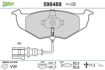 Juego de balatas de freno VALEO 598488