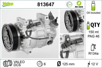 Compresor, aire acondicionado VALEO 813647