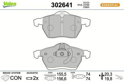 Juego de balatas de freno VALEO 302641