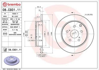 Disco de freno BREMBO 08.C931.11