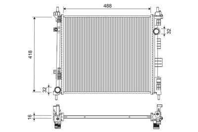 Radiador, refrigeración del motor VALEO 701266